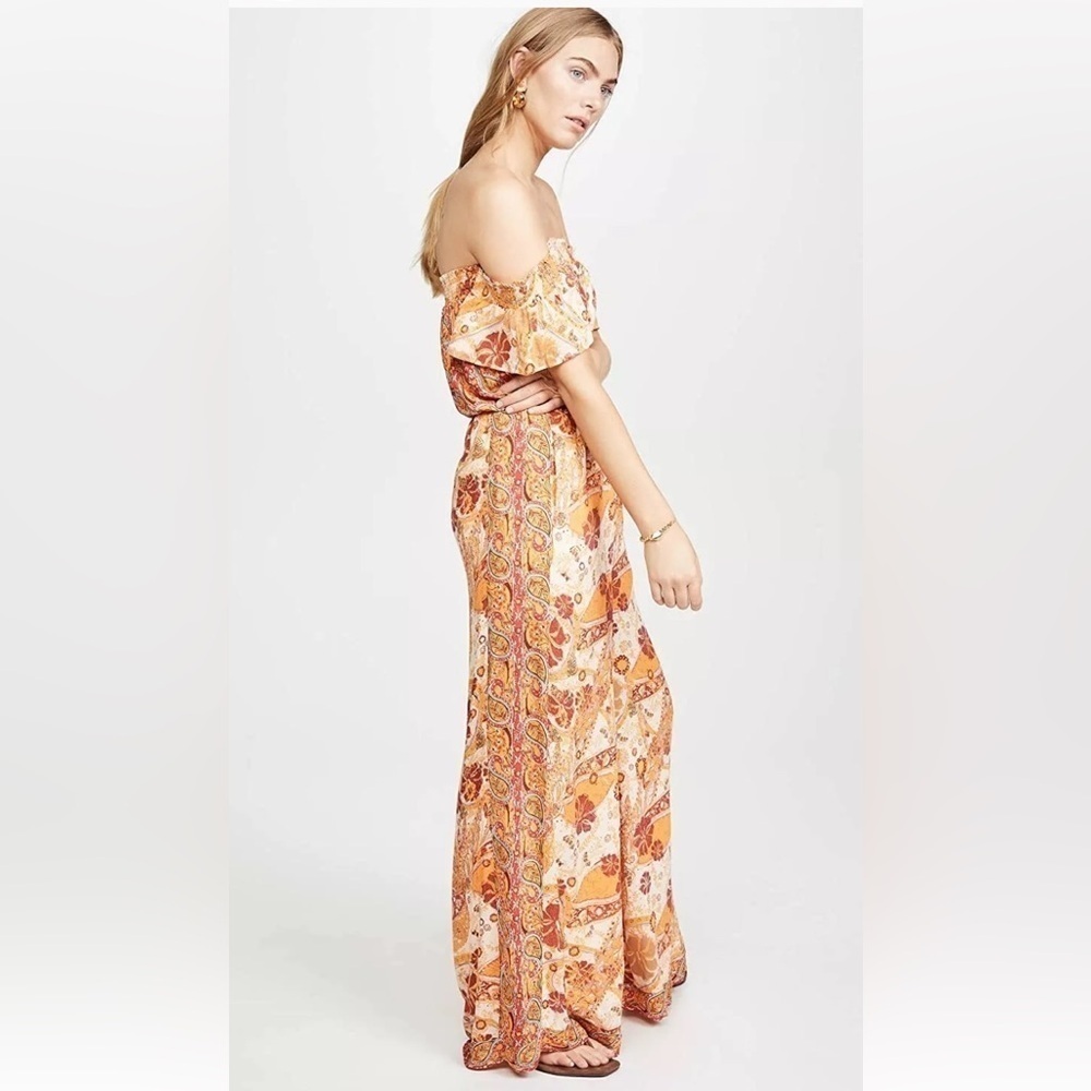 Free People Carmen Jumpsuit Off Shoulder Floral Wide Leg Size S - Picture 2 of 16